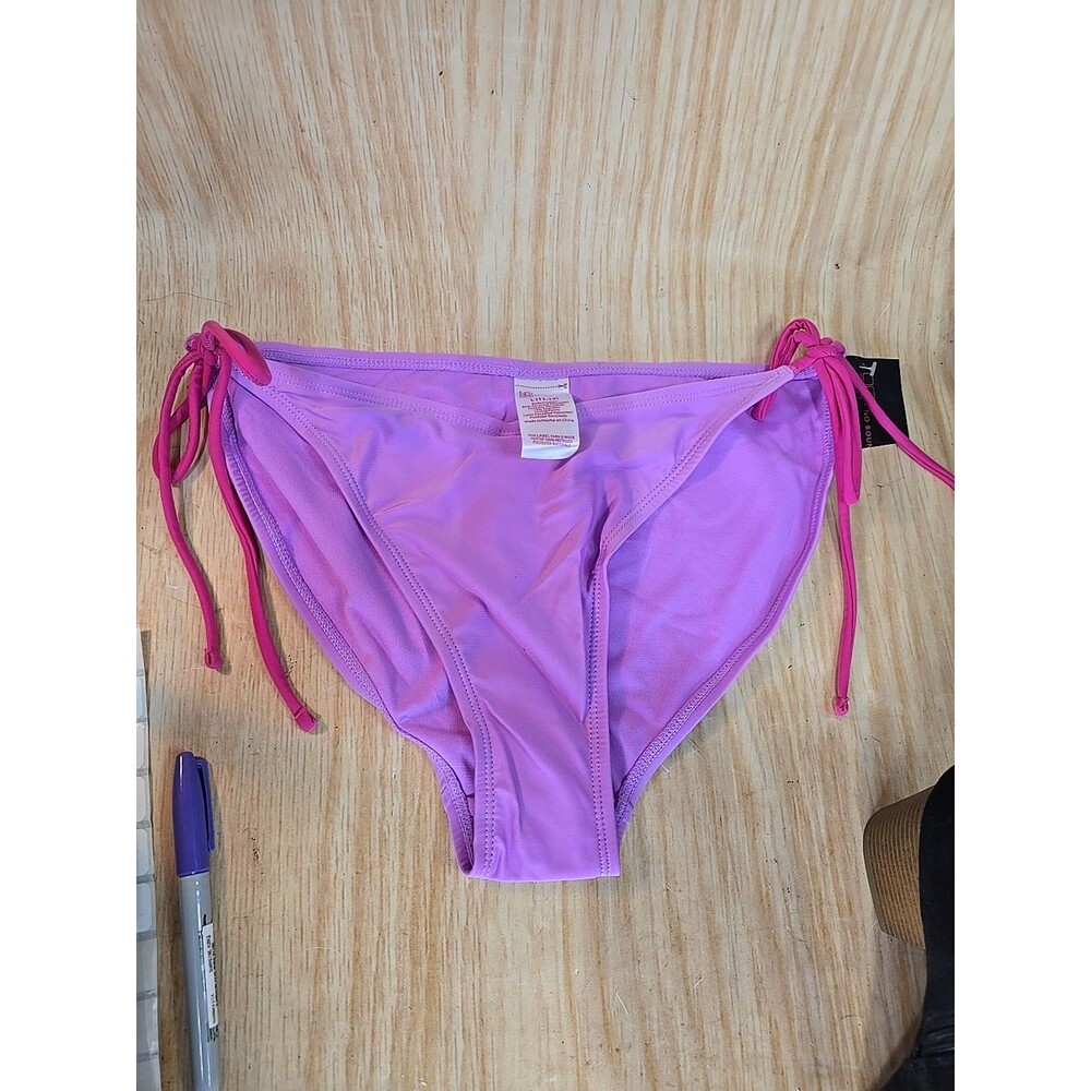 NOBO NO BOUNDARIES JRS SIZE L PURPLE SIDE TIES BIKINI BOTTOM NEW NWT